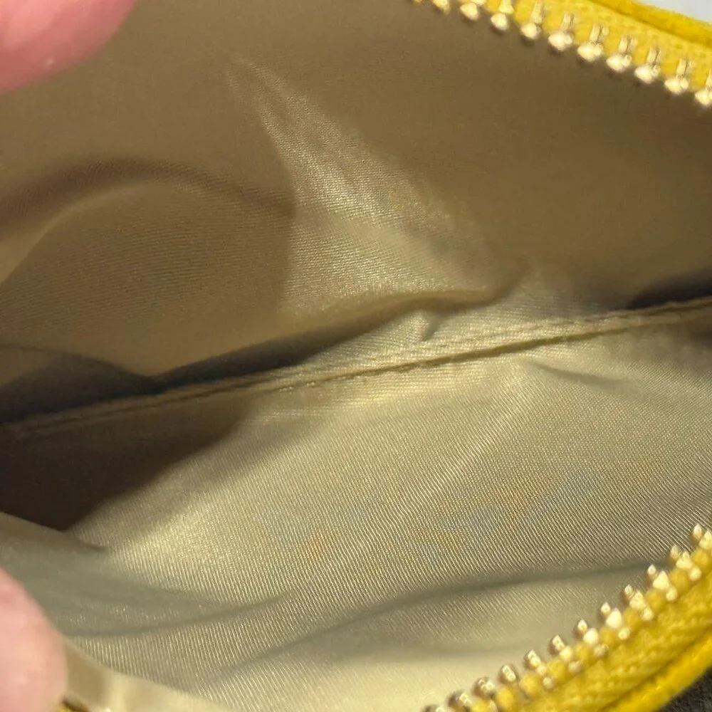 TORY BURCH Reva Croc Embossed Leather Wristlet Wallet - Yellow - Picture 8 of 9